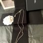 CHANEL Vintage Enamel Heart CC Camellia Pearl Silver Chain Necklace NIB