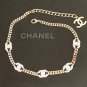 CHANEL 5 Silver Crystal CC Light Gold Cuban Chain Choker Necklace NIB