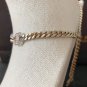 CHANEL 5 Silver Crystal CC Light Gold Cuban Chain Choker Necklace NIB