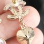 CHANEL Pearl Motif CC Stud Pink Crystal Heart Gold Metal Dangle Earrings NIB