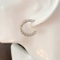 CHANEL Classic Silver CC Chain Hoop Earrings 2015 Authentic NIB