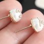 CHANEL Pearl Stud Crystal CC Name Logo TWO in ONE Gold Metal Earrings NIB