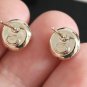 CHANEL Pearl Stud Crystal CC Name Logo TWO in ONE Gold Metal Earrings NIB