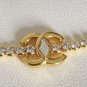 CHANEL Yellow Gold 5 CC Crystal Choker Necklace Vintage Runway 23C NIB