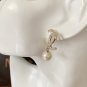 CHANEL Gold Crystal Embellished CC Pearl Dangle Drop Earrings NIB
