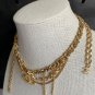 CHANEL CC Gold Crystal Metal Woven Fringe Short Necklace 2022 NIB