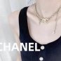 CHANEL CC Gold Crystal Metal Woven Fringe Short Necklace 2022 NIB