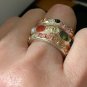 CHANEL Vintage Multi Color Rhinestone Pearl Triple Ring Light Gold NIB