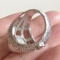 CHANEL Vintage Big Pearl White Crystal CC Logo Silver Metal Ring