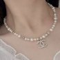 CHANEL Pearl Crystal Star CC Pendant Gold Metal Necklace 2023 NIB
