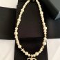 CHANEL Pearl Crystal Star CC Pendant Gold Metal Necklace 2023 NIB