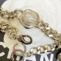 CHANEL Gold Metal Cuban Chain Pearl CC Choker Necklace NIB