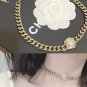 CHANEL Gold Metal Cuban Chain Pearl CC Choker Necklace NIB