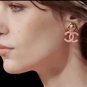 CHANEL Vintage Enamel Pink CC Gold Quilted Metal Pearl Earrings NIB