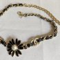 CHANEL Enamel Pearl Sunflower CC Black Leather Gold Necklace 23C NIB