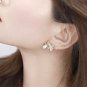 CHANEL Clover Crystal Heart CC Gold Metal Stud Earrings 2022 NIB