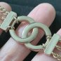 CHANEL Crystal CC Name Plate Pendant Triple Gold Chain Necklace NIB