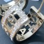 CHANEL CC Gold Metal Half Hoop Logo Crystal Stud Earrings 2020 NIB
