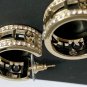 CHANEL CC Gold Metal Half Hoop Logo Crystal Stud Earrings 2020 NIB