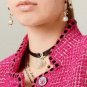 CHANEL Rhinestone Gold Twist Metal CC Dangle Pearl Drop Earrings NIB