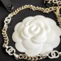 CHANEL 3 Silver Crystal CC Light Gold Cuban Chain Choker Necklace NIB