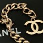 CHANEL 3 Silver Crystal CC Light Gold Cuban Chain Choker Necklace NIB