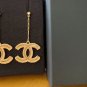 CHANEL Classic Gold Chain Wheat Pattern CC Dangle Drop Earrings NIB