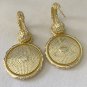 CHANEL Vintage Gold Medal Black Enamel CC Dangle Drop Earrings NIB