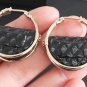 CHANEL Black Matelasse CC Turnlock Flap Bag Gold Metal Hoop Earrings 23C NIB