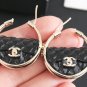 CHANEL Black Matelasse CC Turnlock Flap Bag Gold Metal Hoop Earrings 23C NIB