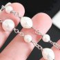 CHANEL Pearl Crystal Heart CC Coco Mark Silver Chain Necklace 23B NIB