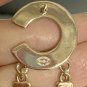 CHANEL Black Cream White Enamel Letter Gold Metal Earrings 24A NIB