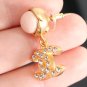 CHANEL Vintage Nude Pink Enamel Gold Metal Crystal CC Drop Earrings 2022 NIB