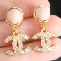 CHANEL Vintage Nude Pink Enamel Gold Metal Crystal CC Drop Earrings 2022 NIB