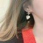 CHANEL Classic Gold Metal CC Stud Pearl Heart Drop Earrings 2021 NIB
