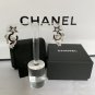 CHANEL Black White CC Crystal Star Stud Earrings Silver Metal Ear Clip 23K NIB