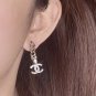 CHANEL Gold Chain Silver Crystal CC Stud Dangle Drop Earrings 2022 NIB