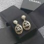 CHANEL Pearl Stud Gold Black Marble Medal Crystal CC Drop Earrings NIB