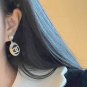 CHANEL Pearl Stud Gold Black Marble Medal Crystal CC Drop Earrings NIB