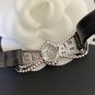 CHANEL CHIC Black Leather Choker Necklace Silver Crystal CC 2022 NIB