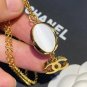 CHANEL Runway Black White Enamel Crystal Pendant Gold Metal CC Necklace NIB
