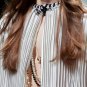 CHANEL Runway Black White Enamel Crystal Pendant Gold Metal CC Necklace NIB