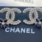 CHANEL Gold Weaved Seed Pearl Big CC Black Flower Stud Earrings NIB