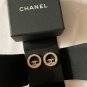 CHANEL Crystal Silver Medium Circle CC Stud Earrings CLASSIC 23V NIB