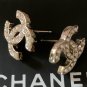 CHANEL Gold Metal Seed Pearl Crystal CC Stud Earrings 2023 NIB