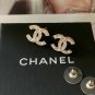 CHANEL Gold Metal Seed Pearl Crystal CC Stud Earrings 2023 NIB