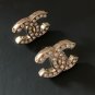 CHANEL Gold Metal Seed Pearl Crystal CC Stud Earrings 2023 NIB