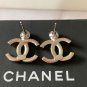 CHANEL Round Stud Link Crystal Silver CC Earrings 2023 NIB