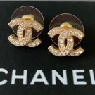 CHANEL Gold CC Mini Crystal Stud Earrings Timeless Classic Authentic NIB CHANEL Gold CC Mini Crystal Stud Earrings Timeless Classic Authentic NIB