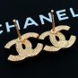 CHANEL Gold CC Mini Crystal Stud Earrings Timeless Classic Authentic NIB
